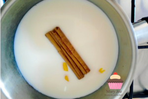 Calentamos medio litro de leche