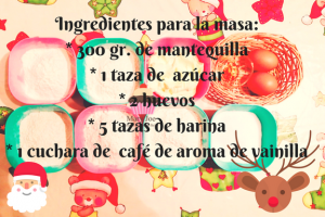Ingredientes masa galletas de Navidad