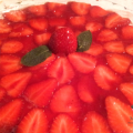 cheesecake con mermelada de fresa