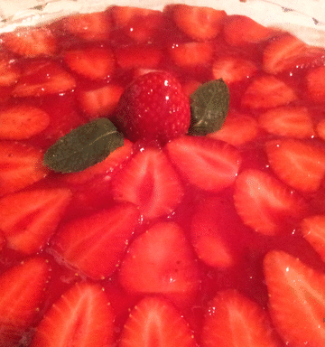 cheesecake con mermelada de fresa