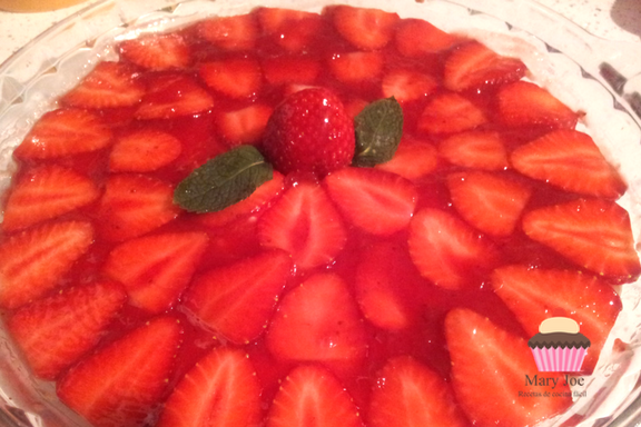 cheesecake con mermelada de fresa