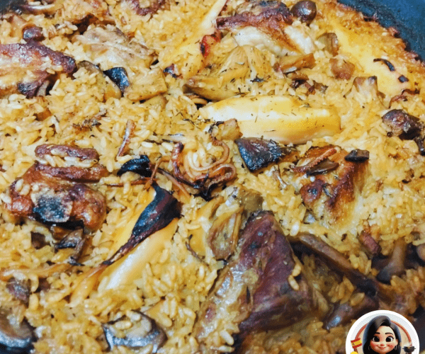 Arroz con chipirones y costillas